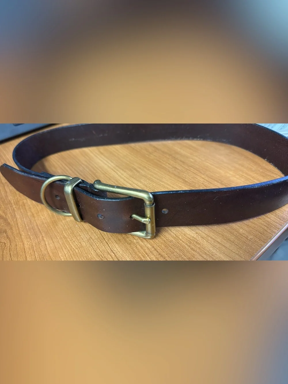Women’s Genuine Leather Belt Small Brown Brass Buckle Made in Argentina
